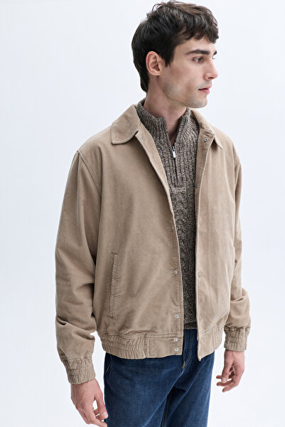 Mudo Regular Fit Velvet Textured Bomber Jacket