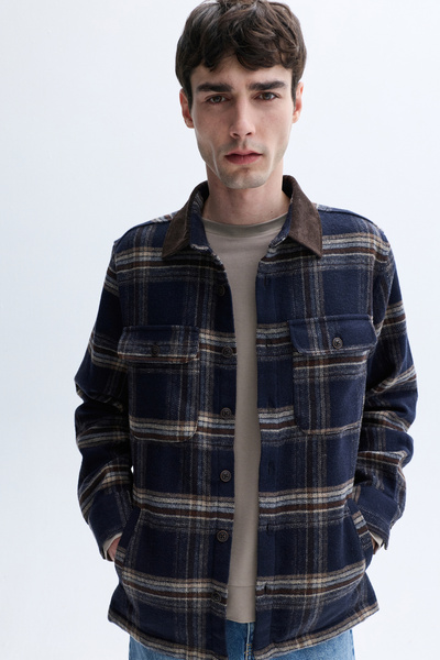 Mudo Jacquard Velvet Collar Shirt Jacket