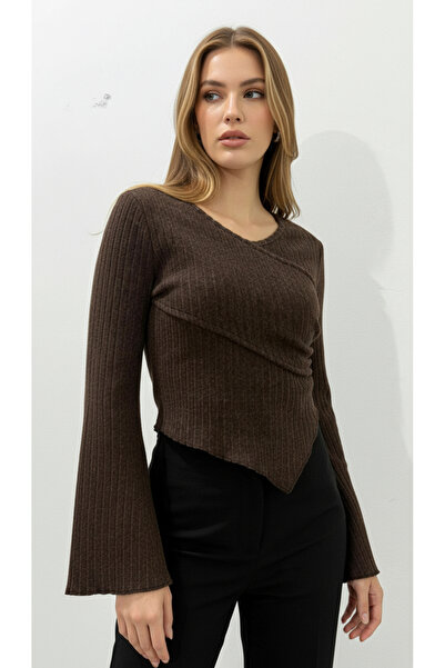 peri tower ΝΕΟ ΠΡΟΪΟΝ Γυναικεία πλεκτή μπλούζα με λαιμόκοψη 0041