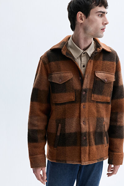 Mudo Comfort Fit Plaid Wool Blend Shirt Jacket