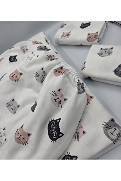 pınarhome collectıon ''Pazen'' Fabric 100% Cotton (Nostalgic Patterns That Will Remind You of 90S) Elastic Fitted Sheet+ Pillowcase)