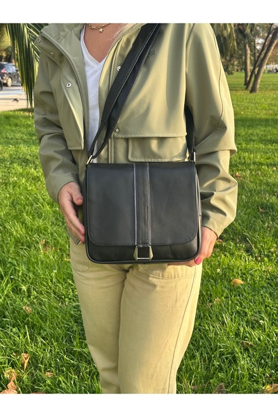 Deribag حقيبة كروس كبيرة من الجلد الطبيعي