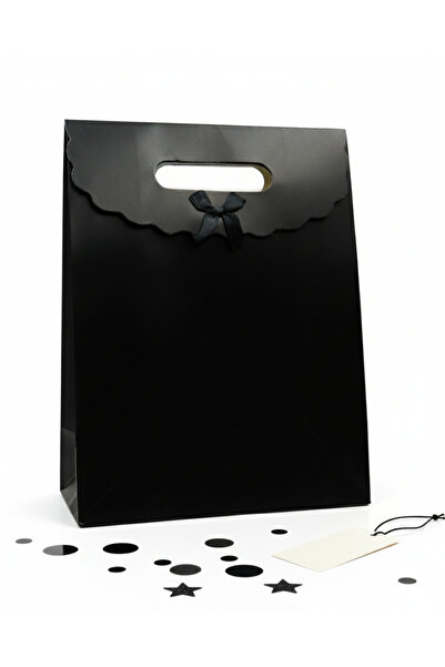 repro design 29x38 Büyük Boy Renkli Zarf Model Cırtlı Karton Çanta 1 Adet (Siyah)