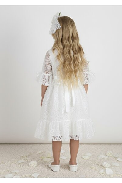 Şenkız Κοριτσίστικο φόρεμα με δαντέλα Princess Model για πάρτι γενεθλίων και φόρεμα ειδικών περιστάσεων