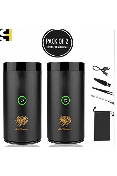 Generic Electric Bakhoor Arabic Aroma Diffuser, Rechargeable Portable USB Incense Burner (Pack of 2)