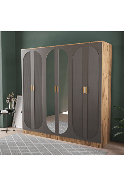 Genel Markalar SOHO 6 KAPAKLI EKO BAZALI GARDIROP - MDF KAPAK