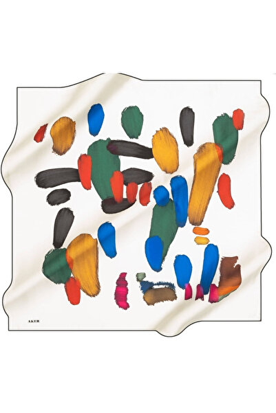 Aker Шарф Sura Saf Іpek 8156701 - 314 Білий пастельний візерунок