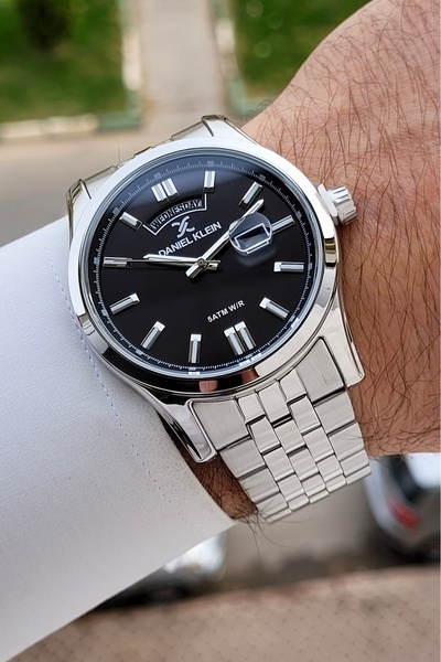 Daniel Klein Kadranı Siyah Kordonu Gümüş Renk 43 mm Erkek Kol Saati