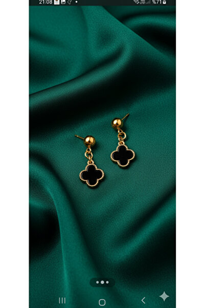 Elila Design Siyah Yonca Küpe