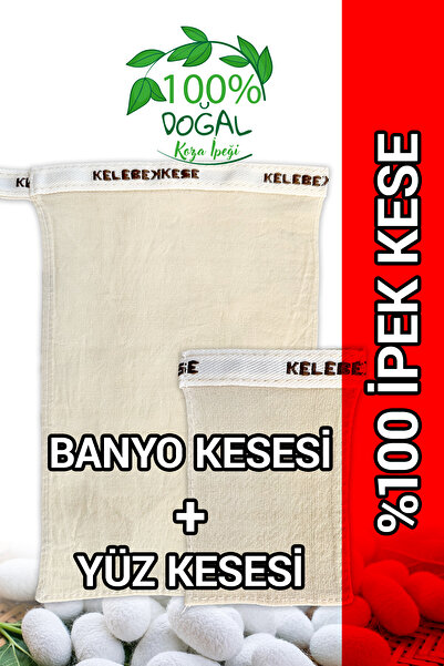 Kelebek Kese %100 Doğal Koza İpeğinden Banyo Kesesi, Hamam Kesesi, Duş Kesesi, Vücut Kesesi, Yüz Kesesi
