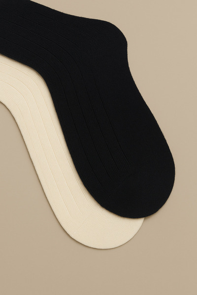 MEM SOCKS 6-пакет безшевни дамски чорапи от памук с подплата от флис и десен „Дерби“