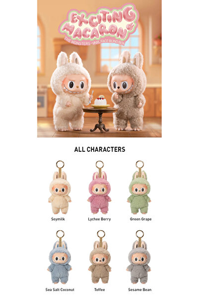 Pop Mart 6 Pieces Labubu Monsters Macaron Exciting Figurine, Surprise Box