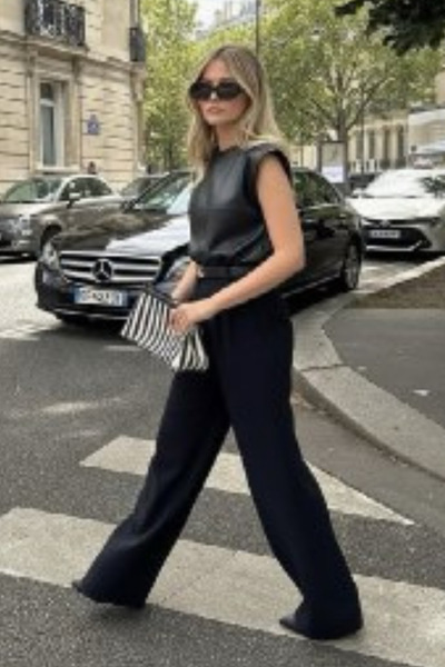 oshebu Γυναικεία δερμάτινη μπλούζα βάτα τεμαχίων