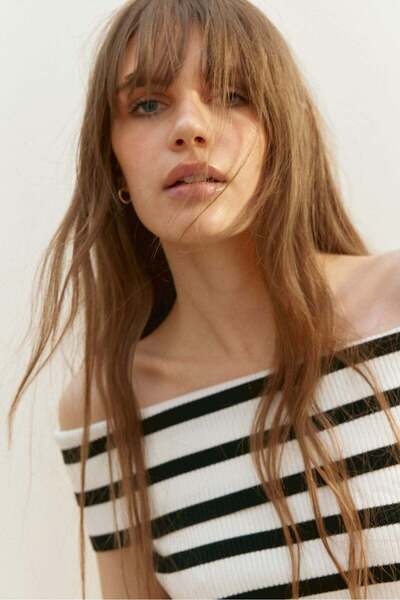 H&M Rib-knit off-the-shoulder top