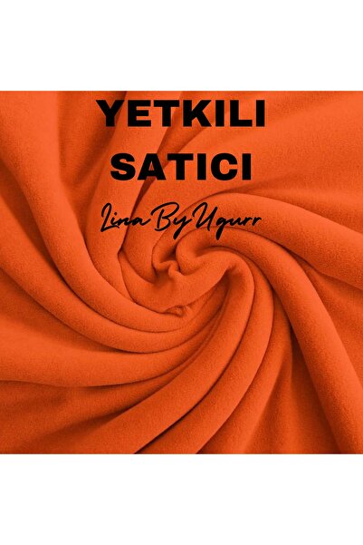 LinaByUgurr Oranj Universal Kaliteli Tüylenmez Kalın Polar Kumaş En 180cm (1 ADET=1 METRE)