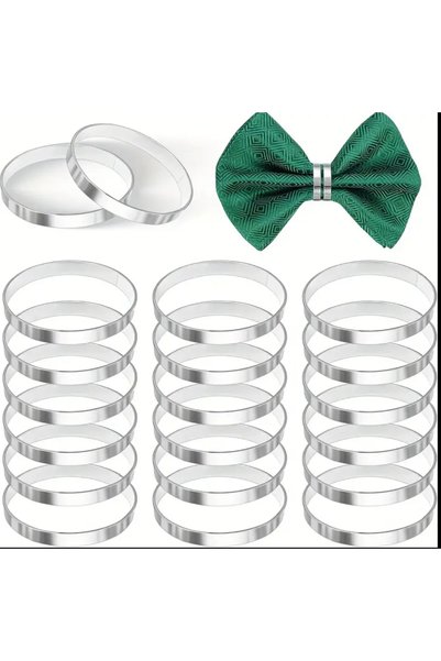 İsmet toka 6 Pcs - Round Napkin Ring Cubist Christmas and Ramadan Silver (Non-Tarnish) - Metal Accessory