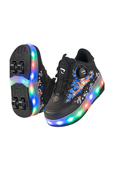 Nisanur Shoes PATENLİ IŞIKLI SPOR AYAKKABISI 4 TEKERLEKLİ PATEN –IŞIKLARI ON/OFF Tuşlu