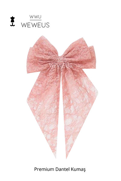 Weweus Women's Pink Lace Bow Buckle