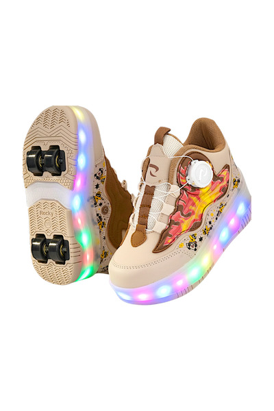 sepona Patented Light-Up Sports Shoes 4-Wheel Roller Skates – with On/Off Switch