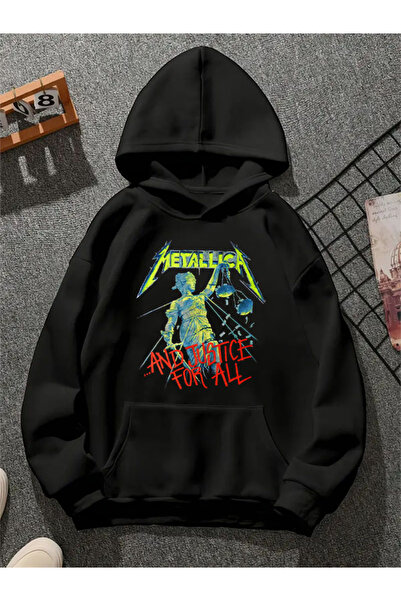 COMVİCHO سويت شيرت ميتاليكا778 مطبوع للجنسين