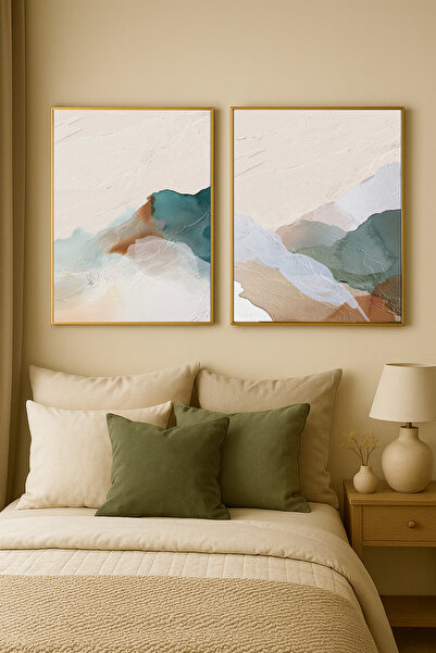 seninürünün Doğanın Akışı Abstract - Gerçek Cama Baskı Gold Alüminyum Metal Ç...