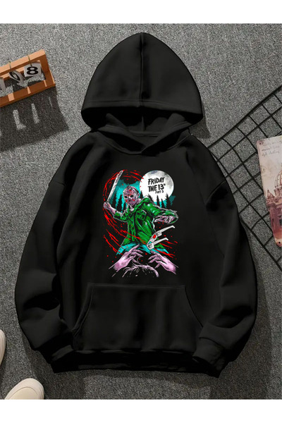 COMVİCHO سويت شيرت الجمعة الثالثة عشر مطبوع للجنسين