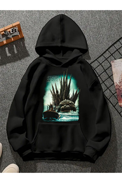 COMVİCHO سويت شيرت جودزيلا مينس ون 2 مطبوع للجنسين