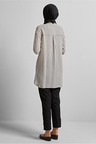 Alvina ÇİZGİLİ KETEN TUNİK 45714
