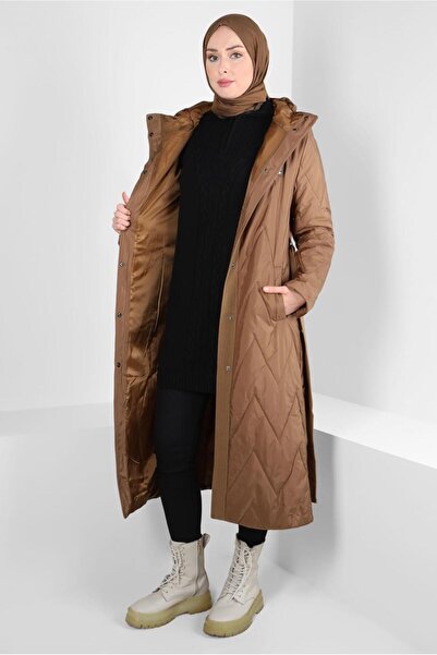 Alvina Hooded Belted Coat 90422