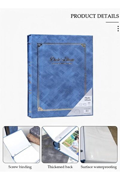 Generic 200-Pocket Foil Stamping Photo Album for 6-inch Photos (Blue)