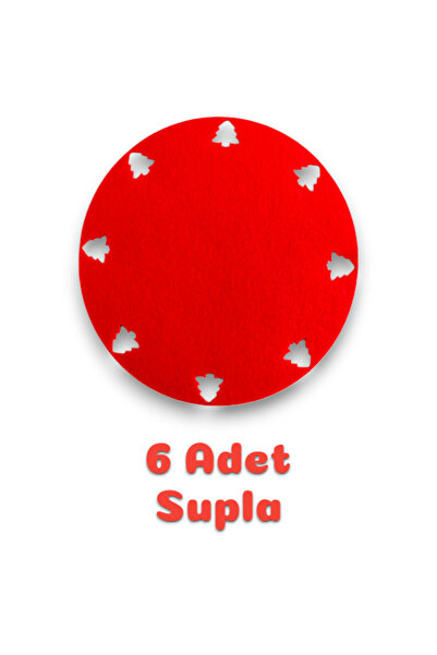 Karter İnovasyon Christmas Themed American Dinnerware Set for 6 People Red 24 Pieces, Christmas Decoration, Christmas Ornament