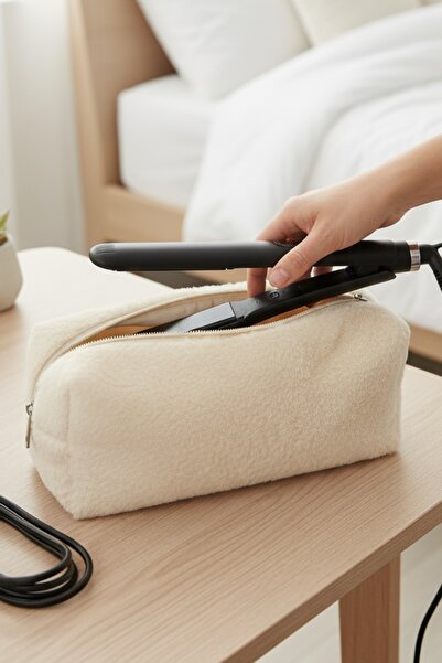 Masdala Egar Плюшена чанта за организиране на преса за коса, пътуване и грим