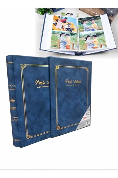 Generic 200-Pocket Foil Stamping Photo Album for 6-inch Photos (Blue)