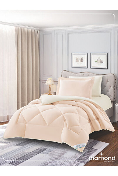 Donetella طقم لحاف من 4 قطع - مقاس مفرد 170×230 سم، مصنوع من الألياف الدقيقة،...