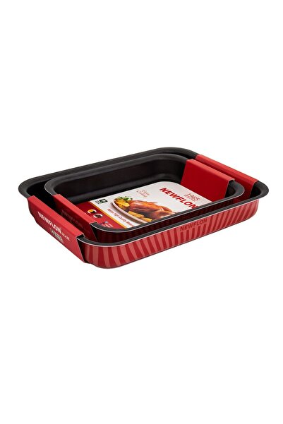 Newflon Rectangular Oven Tray Set 2 Pcs 25*31