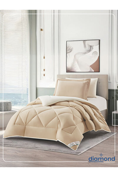 Donetella طقم لحاف من 4 قطع - مقاس مفرد 170×230 سم، مصنوع من الألياف الدقيقة، مبطن بحشوة 350 جرام/م²