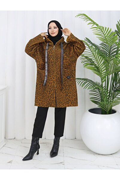 MİSS M.A.T FASHİON Leopard Print Recovery Clothing with Cap, Arm Detail Print...