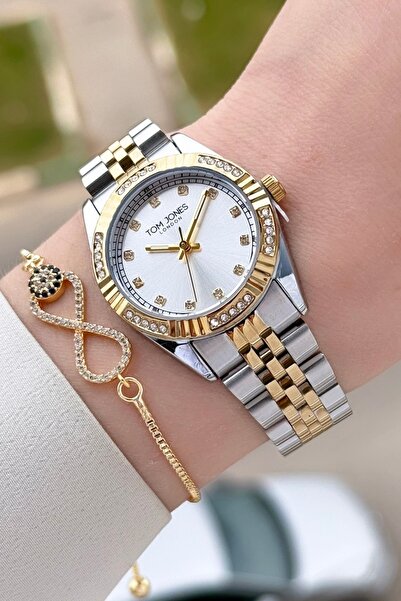 Tom Jones Gold Gümüş Renk 30 mm Kadın Kol Saati ve Bileklik