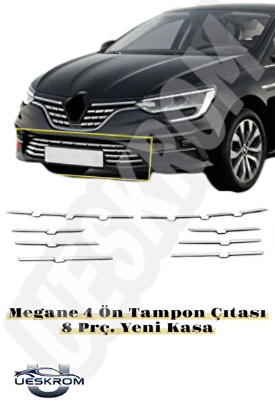 ueskrom Renault Megane 4 Krom Ön Tampon Çıtası 8 Prç. 2020 Üzeri