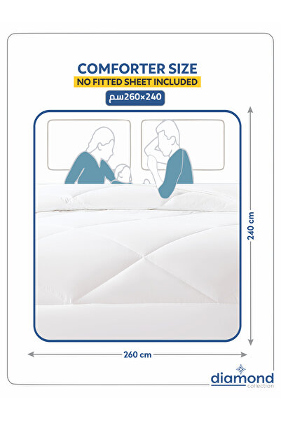 Donetella 3-Piece Comforter Set – King Size 260x240 cm, Microfiber, Solid Quilted 350 Gsm Filling