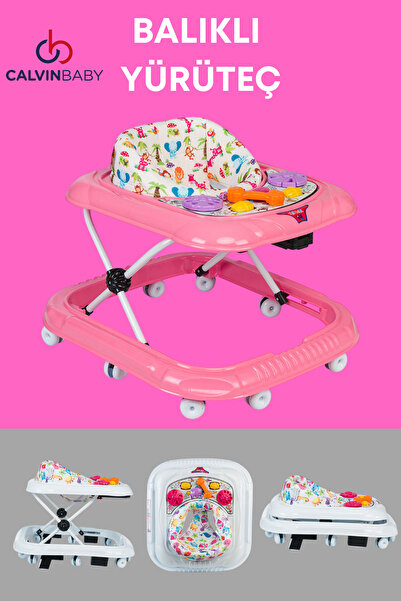 Calvin Baby Balıklı Yürüteç Örümcek Bebek Yürüteç 3 Kademeli Oyuncaklı 10 Tek...