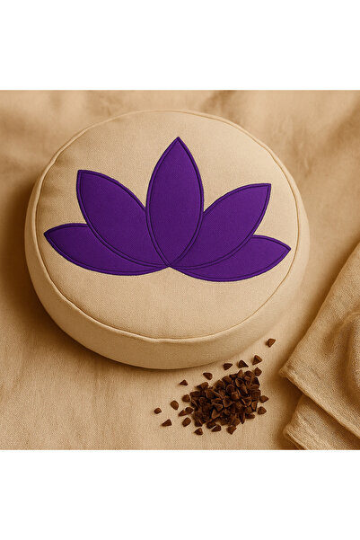 SUNYOGA Zafu Yoga Meditasyon Minderi Karabuğday Kabuğu Dolgulu lotus çiçeği M...