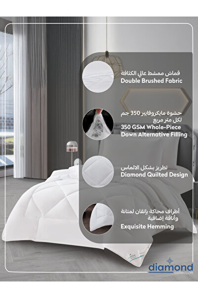 Donetella 4-piece Comforter Set – Single Size 170x230 Cm, Microfiber, Solid Quilted 350 Gsm Filling