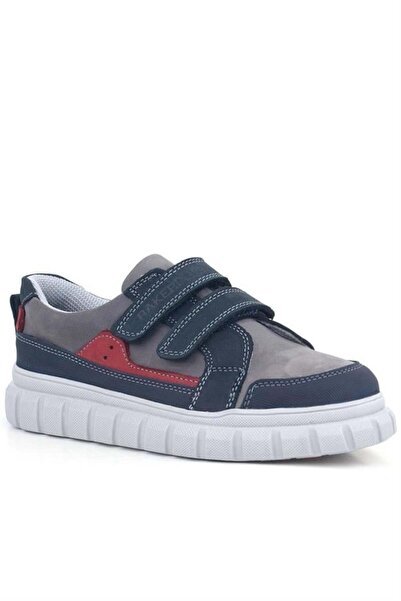Rakerplus Genuine Leather Navy Blue Velcro Children's Casual Sports School Shoes
