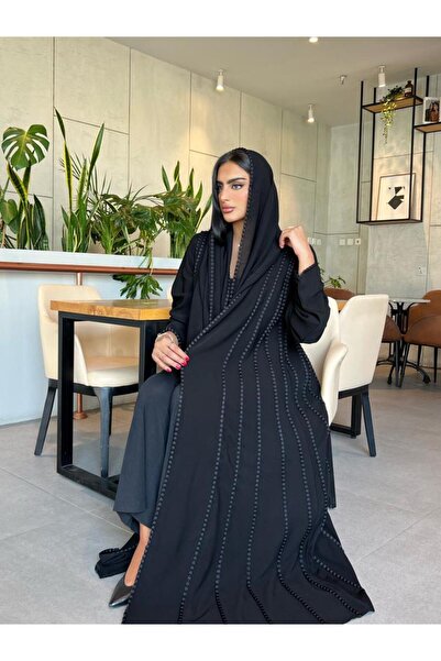 OLGA-ABAYA عباية اولجا القماش كريب لمياء وقصة العباية كلوش شامل الطرحة