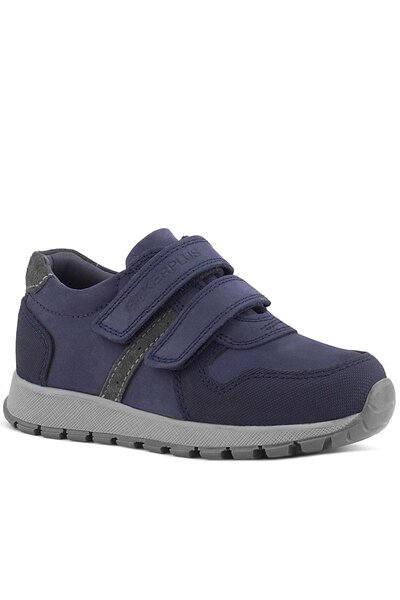 Rakerplus Genuine Leather Navy Blue Velcro Children's Sports Shoes