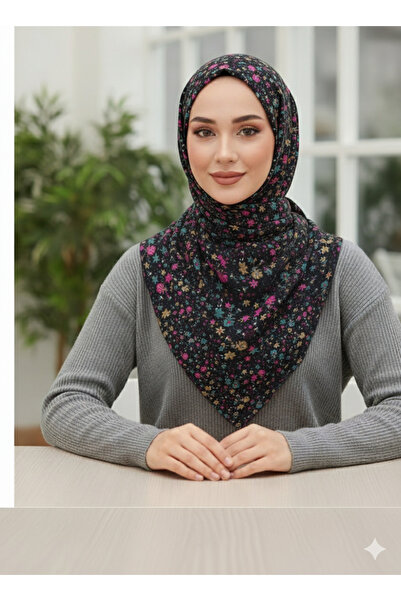 Eyfel FLAMLI PAMUK EŞARP TÜLBENT ÇİÇEK DESEN