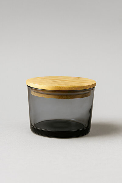 Fhilli Vetro - Set of 6 Glass Breakfast Bowls with Bamboo Lids 220 Cc