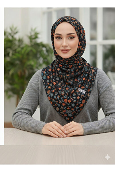 Eyfel FLAMLI PAMUK EŞARP TÜLBENT ÇİÇEK DESEN