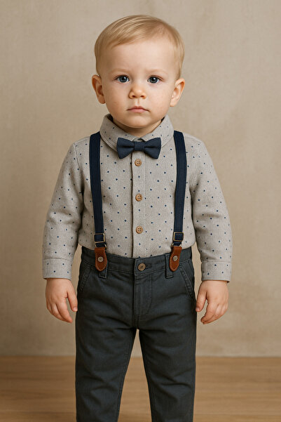 KESKİN BEBE Baby Boy Bow Tie Strap Suit